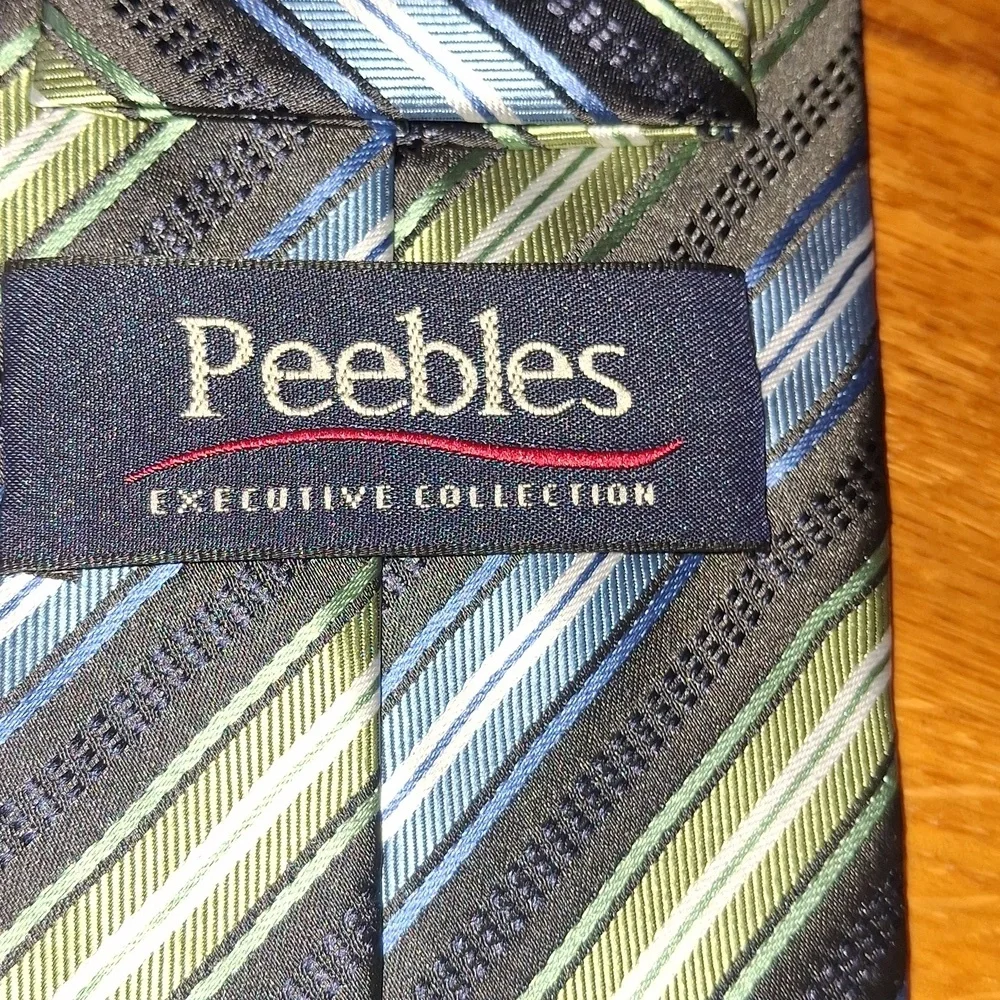 Striped Blue and Green Men's Tie